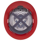 MSA V-Gard C1™ Full Brim Hard Hat, Red, Non-Vented, Fas-Trac III, ReflectIR™, 10215838
