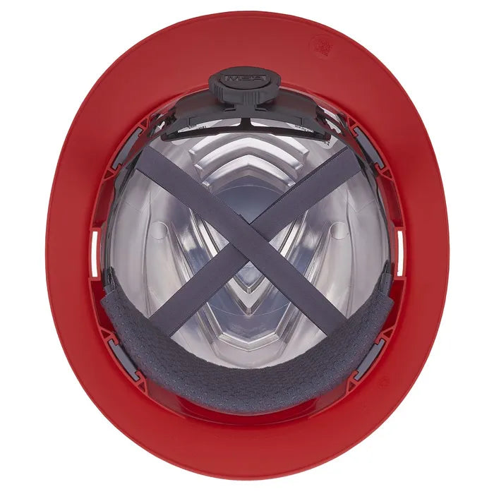 MSA V-Gard C1™ Full Brim Hard Hat, Red, Non-Vented, Fas-Trac III, ReflectIR™, 10215838