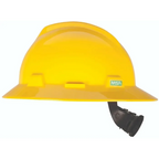 MSA V-Gard® Safety Helmet, Full Brim Hard Hat, Polyethylene, 4 Point Ratchet Suspension, Yellow - 86441