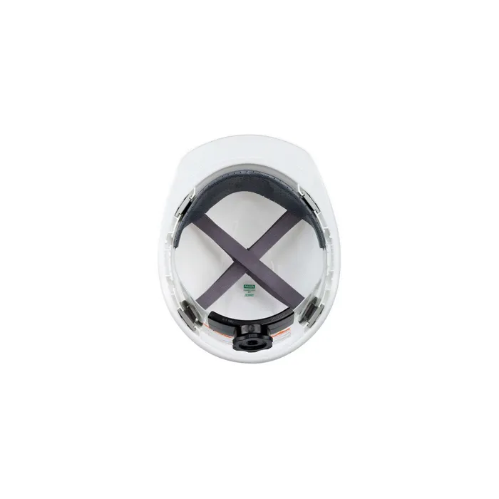 MSA Safety Helmet, V-Gard® Polyethylene Cap Style Hard Hat With 4 Point Ratchet/Ratchet Suspension, White - 463403&10148792