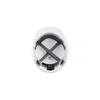 MSA Safety Helmet, V-Gard® Polyethylene Cap Style Hard Hat With 4 Point Ratchet/Ratchet Suspension, White - 463403&10148792