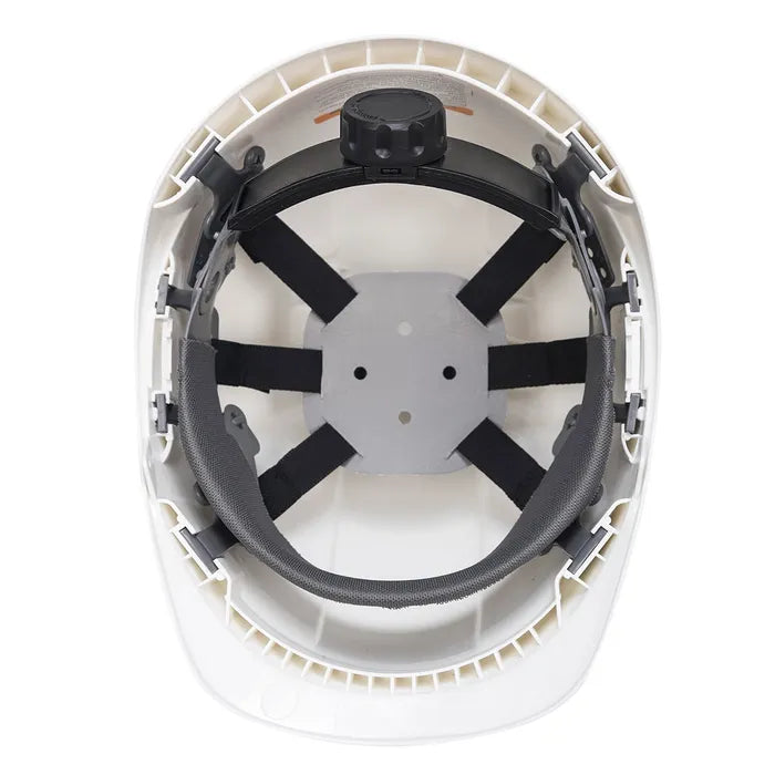 Portwest PS55 Endurance Safety Helmet, Vented ABS, 6-Point Ratchet, White
