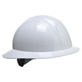 Portwest PS52 Full Brim Safety Helmet, White, 4-Point Ratchet Suspension, 52–63 cm