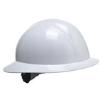 Portwest PS52 Full Brim Safety Helmet, White, 4-Point Ratchet Suspension, 52–63 cm