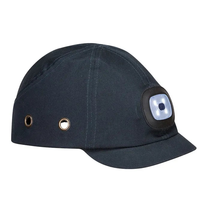 Portwest PW29 USB Rechargeable LED Bump Cap, Navy, 3 cm Peak, 150 Lumens, EN 812