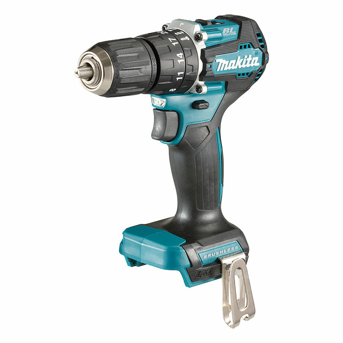 Makita DHP487RTJ 18V LXT Brushless Cordless Hammer Driver Drill, 13mm, 40Nm
