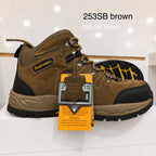 ROAD MATE RM-603 BRN Safety Shoes, Cow Suede & Mesh, Steel Toe