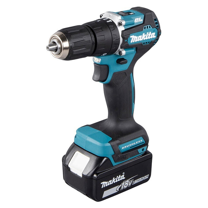 Makita DHP487RTJ 18V LXT Brushless Cordless Hammer Driver Drill, 13mm, 40Nm