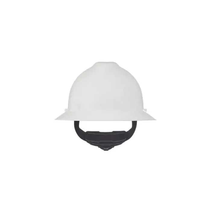 MSA V-Gard Full Brim Safety Helmet, White, Fas-Trac III Suspension, 475369