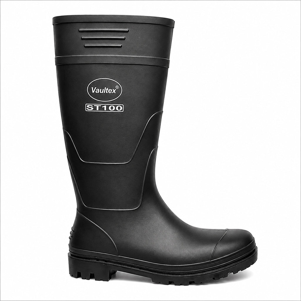 Vaultex PKN PVC Protective Gumboot, Black, 15 Inch, Sizes 38–46
