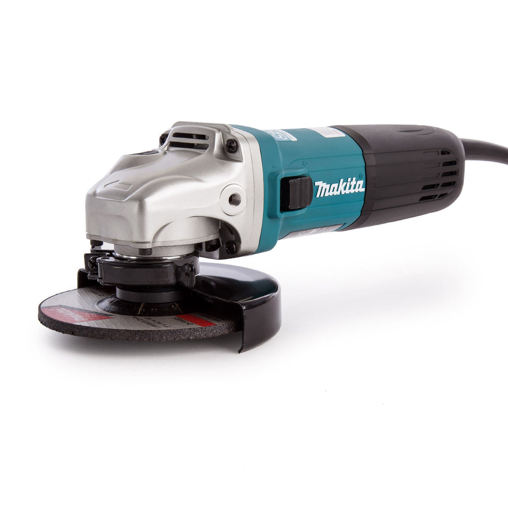 Makita angle grinder on a white background